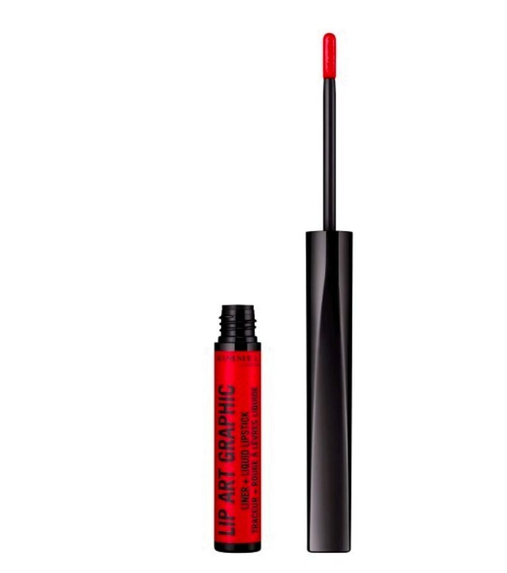 12 X Rimmel Lip Art Graphic Liner and Matte Liquid Lipstick, 610 Hot spot, 1.8ml