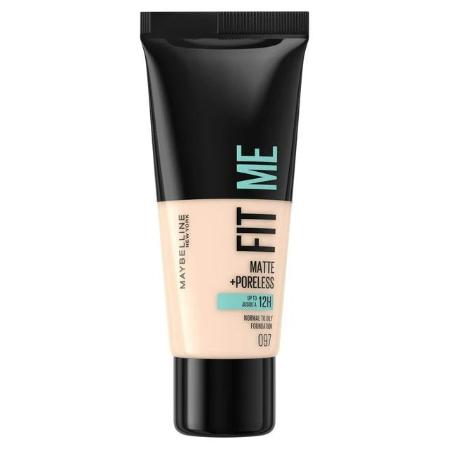 12x MAYBELLINE Fit Me Matte & Poreless Foundation shade 097 Natural Porcelain, 30ml