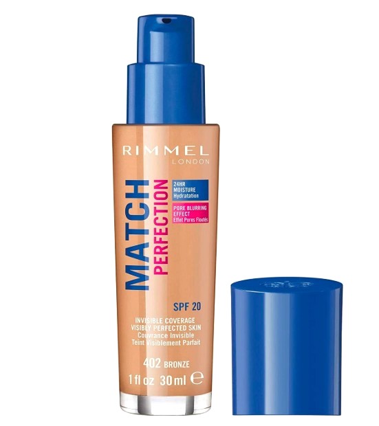 12x Rimmel Match Perfection 24Hr Foundation 402 Bronze,30ml