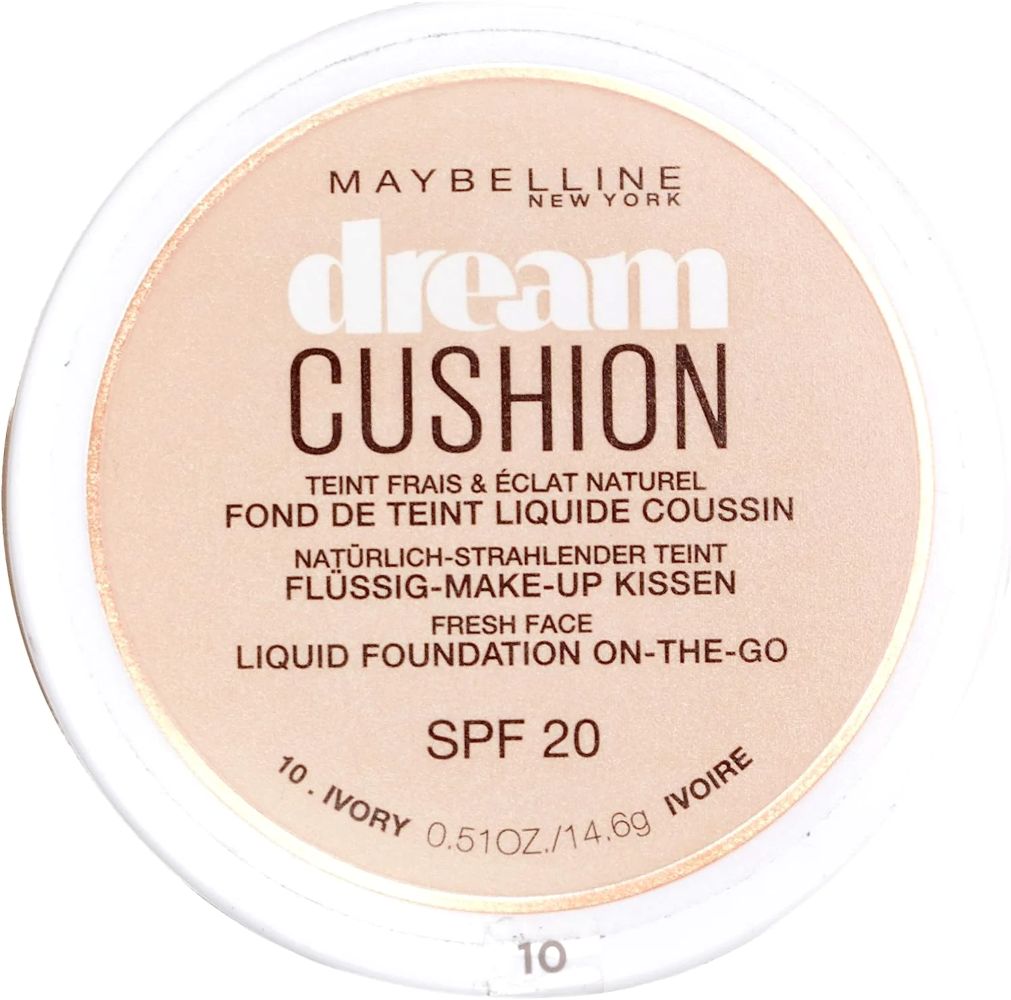 12X Maybelline Dream Cushion Liquid Foundation 10 Ivory