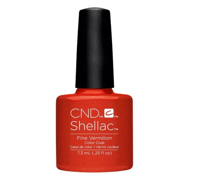 12x CND Shellac Gel Nail Polish, Fine Vermilion, 7.3 ml
