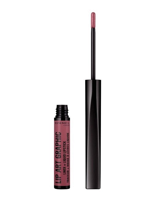12 X Rimmel Lip Art Graphic Liner and Matte Liquid Lipstick, 220 Violet Vandal, 1.8ml