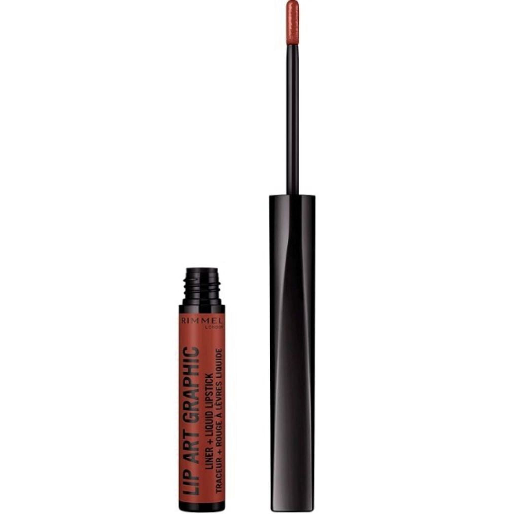 12 X Rimmel Lip Art Graphic Liner and Matte Liquid Lipstick, 760 Now or Never, 1.8ml