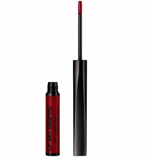 12 X Rimmel Lip Art Graphic Liner and Matte Liquid Lipstick, 810 Be free, 1.8ml
