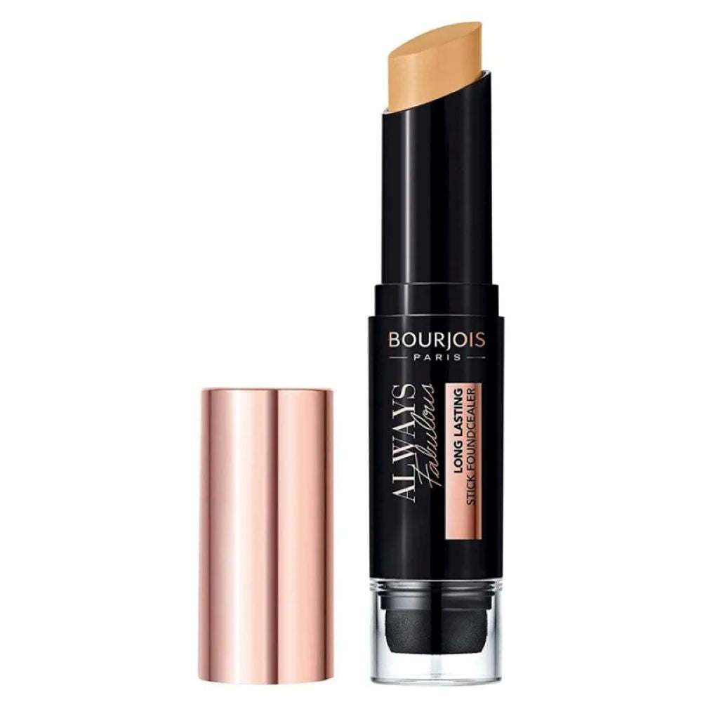 12x Bourjois Always Fabulous 24 Hour 2-in-1 Full Coverage Foundation and Concealer Stick with Blender, 420 Honey Beige