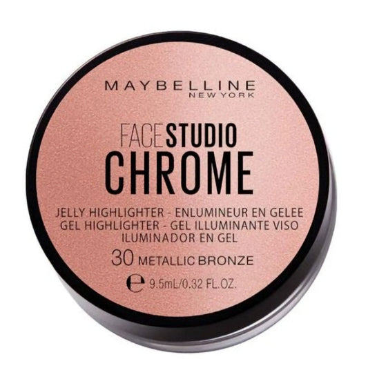 12x Maybelline Face Studio Chrome Jelly Highlighter - 30 Metallic Bronze